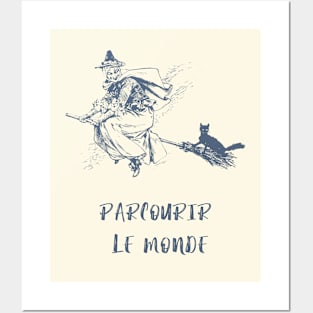 Cat travel the world Posters and Art